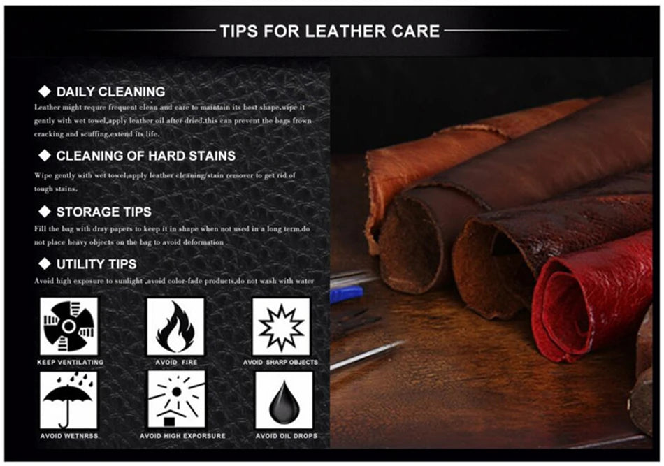 JEEP BULUO Men's Leather Briefcase Set 2pcs Laptop Bag