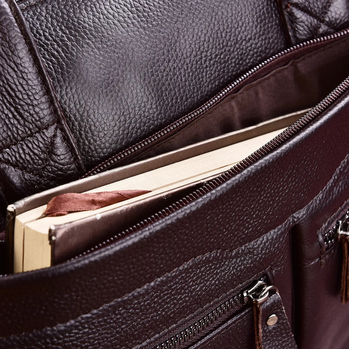 Genuine Cowhide Leather Briefcase – Laptop & Messenger Bag