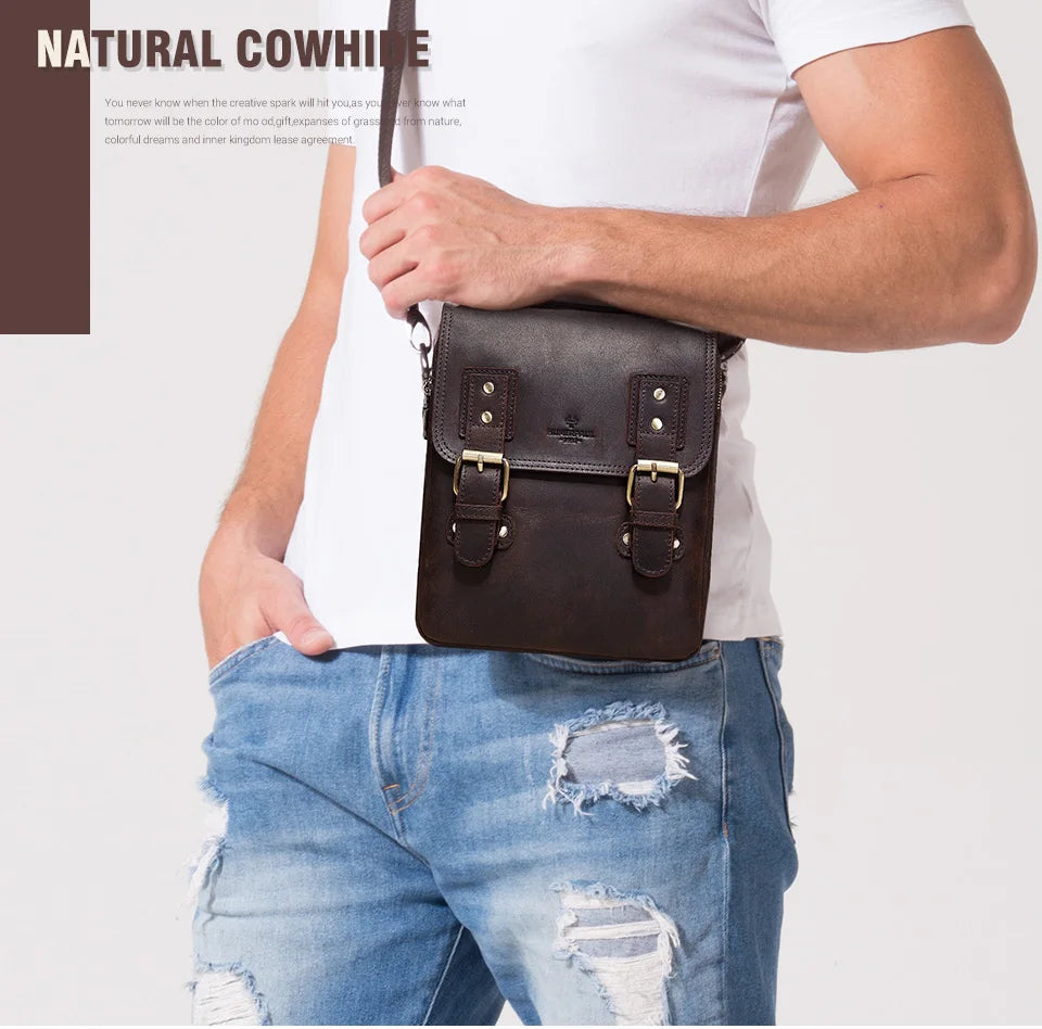 Men's Leather Messenger & Laptop Bag