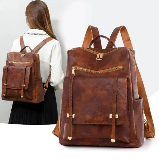 Vintage Leather Women's Backpack