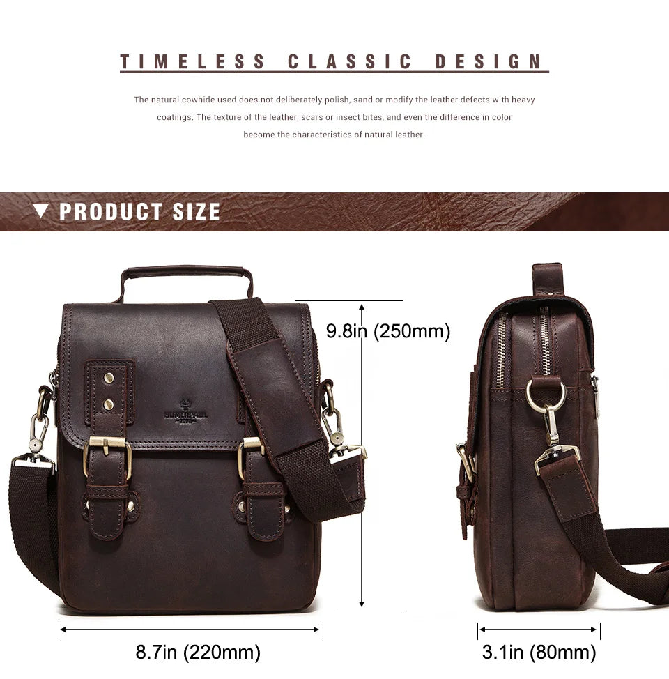 Men's Leather Messenger & Laptop Bag
