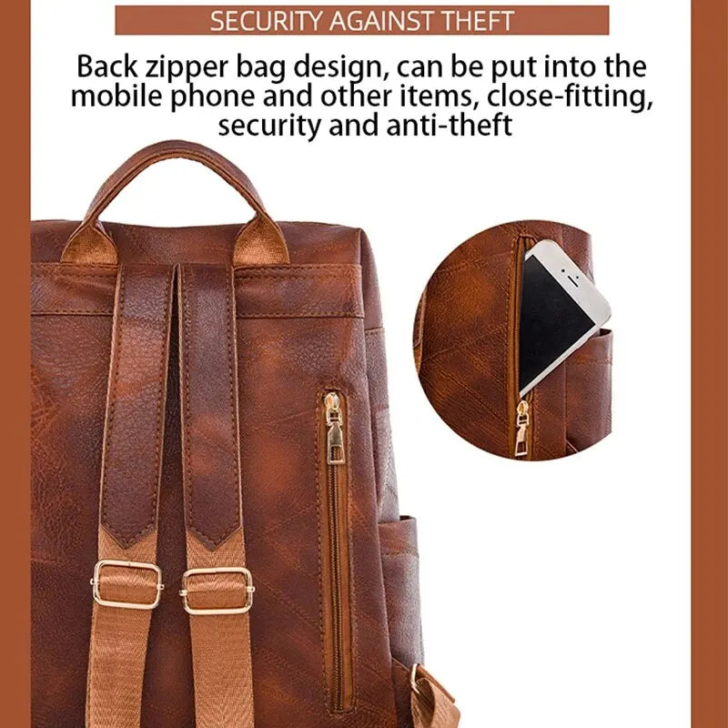 Vintage Leather Women's Backpack