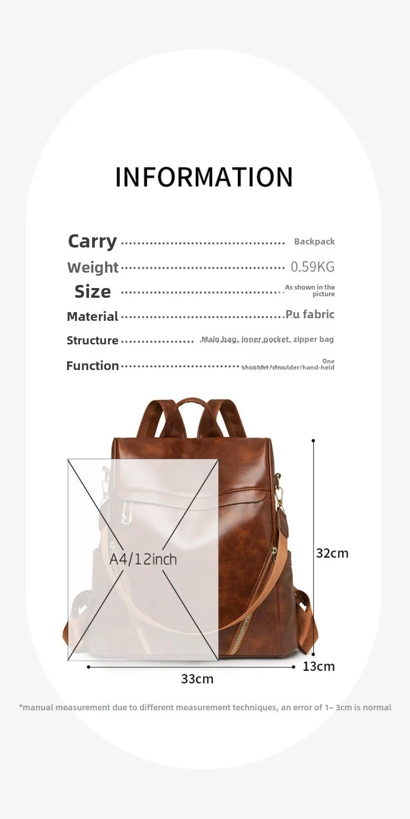 Leather Women's Backpack-Large Capacity & Stylish