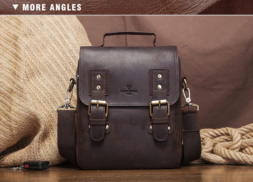 Men's Leather Messenger & Laptop Bag