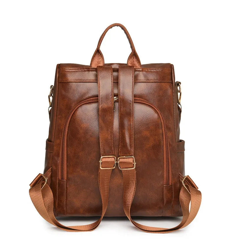 Leather Women's Backpack-Large Capacity & Stylish