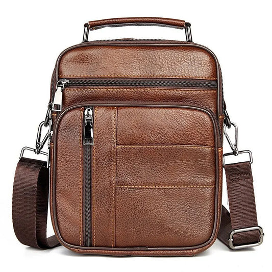 Natural Leather Crossbody Bag for Men