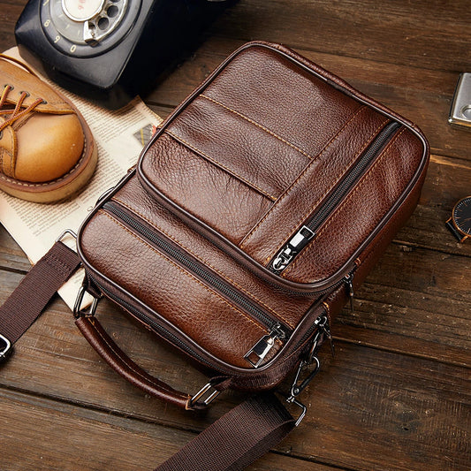 Natural Leather Crossbody Bag for Men