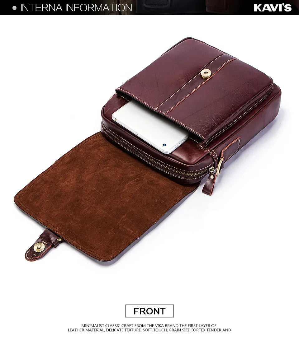 Men's Genuine Leather Crossbody Bag