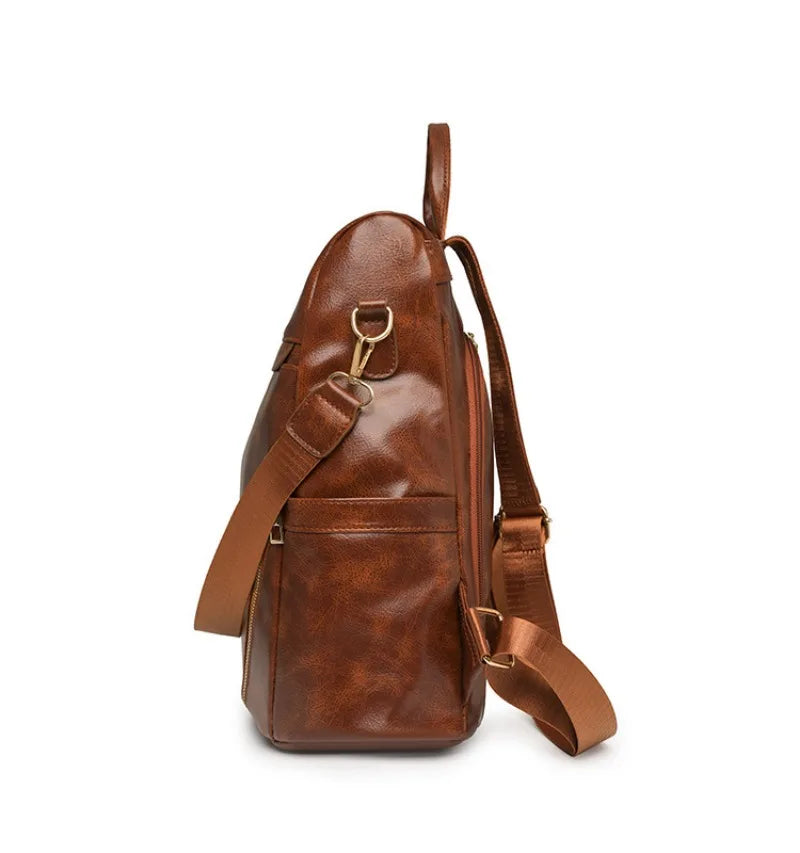 Leather Women's Backpack-Large Capacity & Stylish