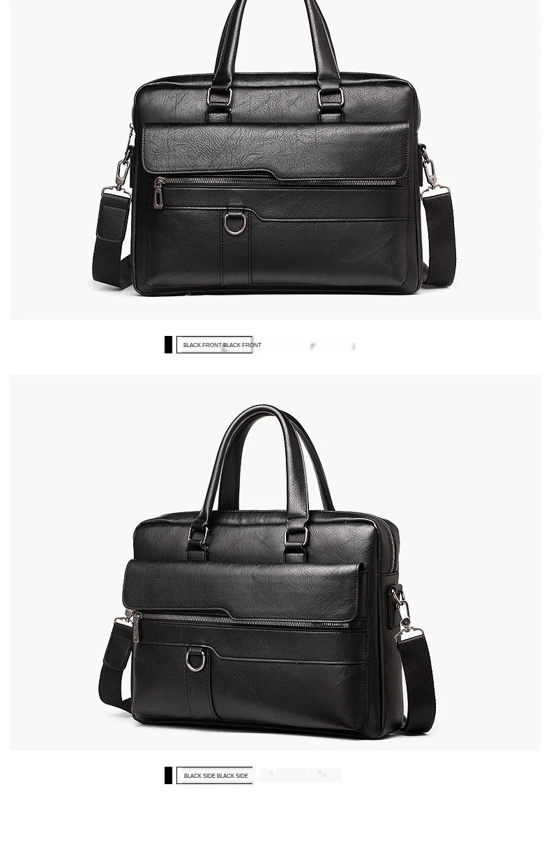 Men's PU Leather Business Laptop Bag