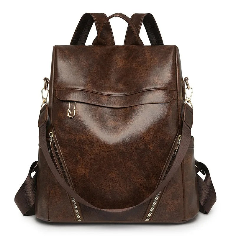 Leather Women's Backpack-Large Capacity & Stylish