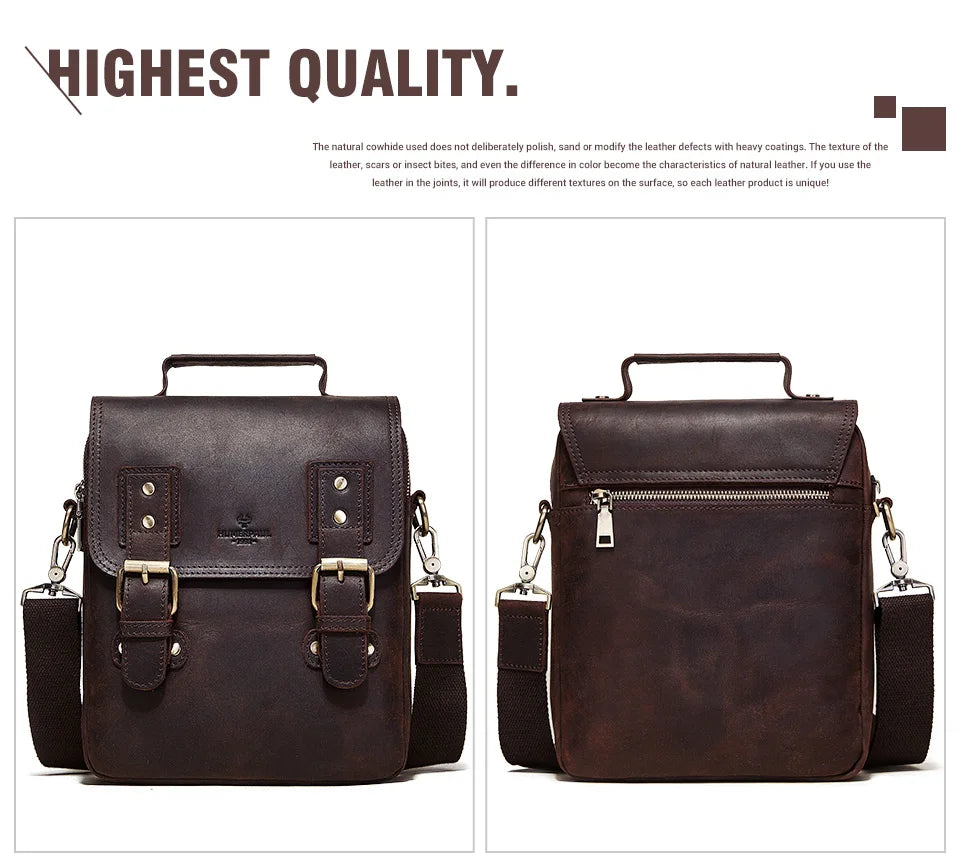 Men's Leather Messenger & Laptop Bag