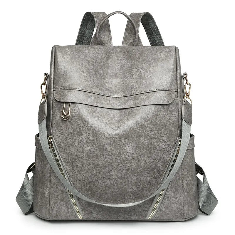 Leather Women's Backpack-Large Capacity & Stylish