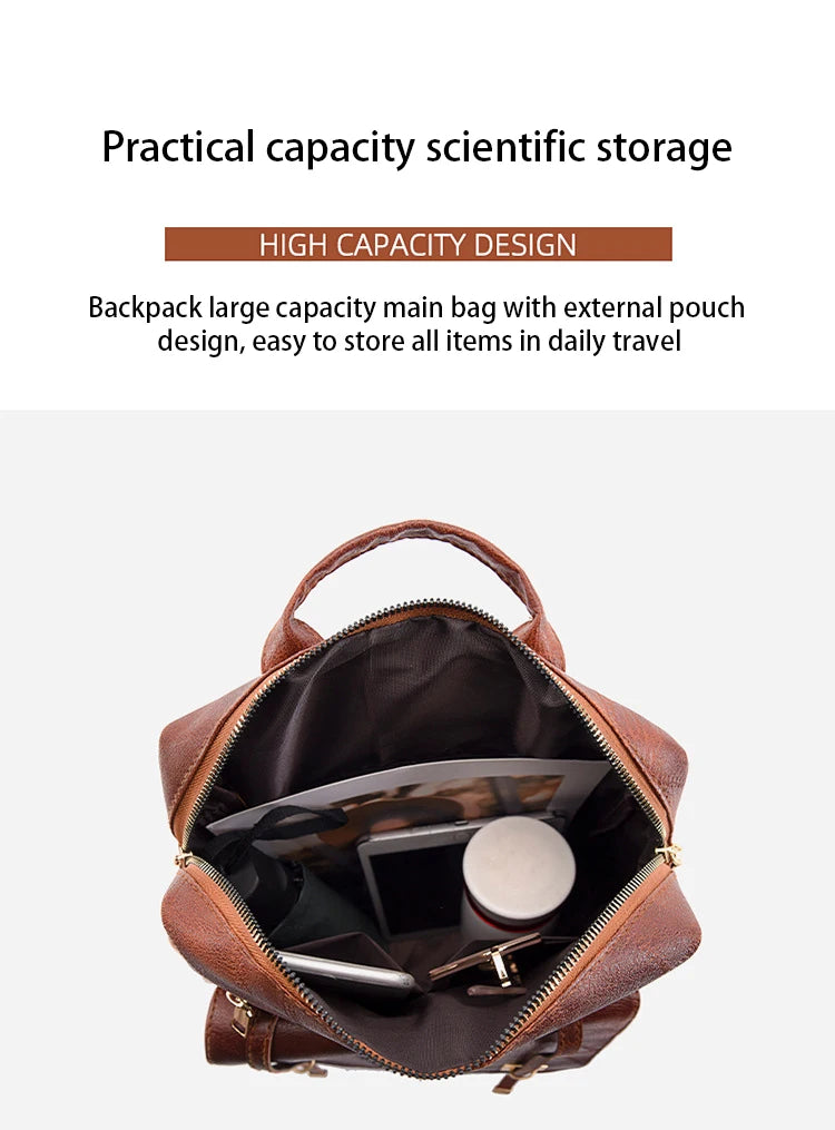 Vintage Leather Women's Backpack