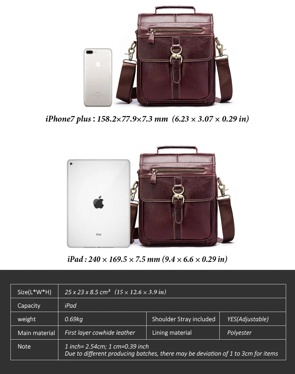 Men's Genuine Leather Crossbody Bag