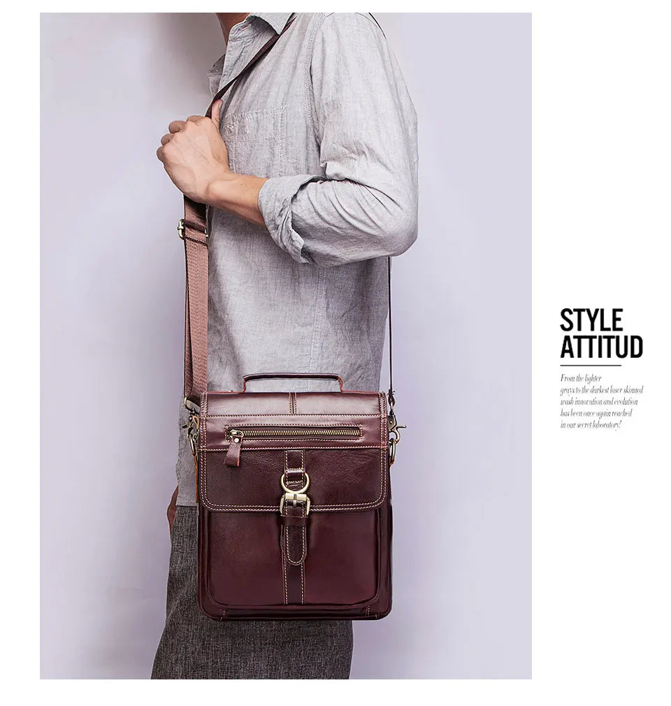 Men's Genuine Leather Crossbody Bag