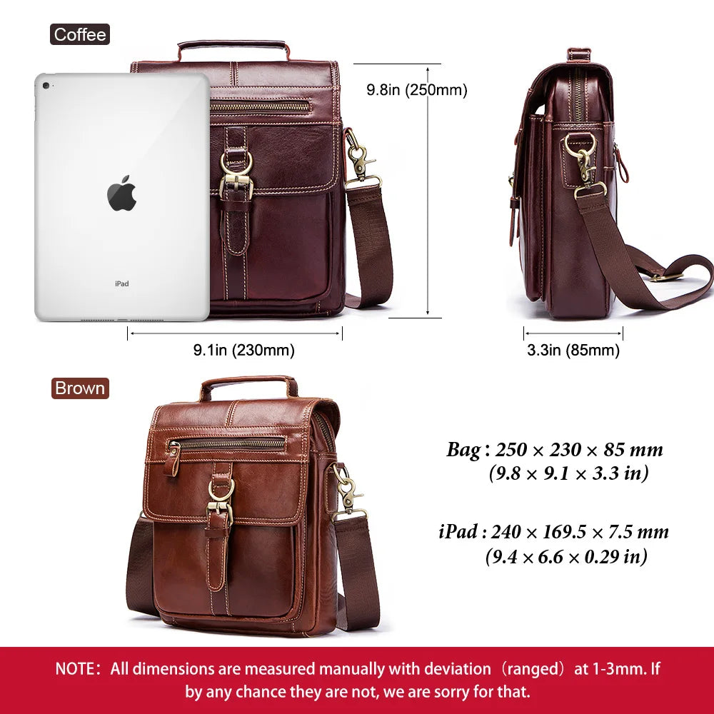 Men's Genuine Leather Crossbody Bag