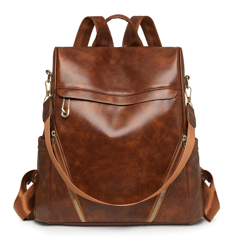 Leather Women's Backpack-Large Capacity & Stylish