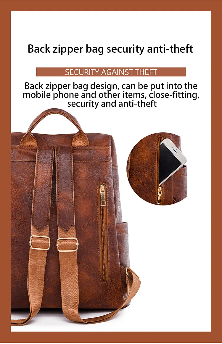 Vintage Leather Women's Backpack