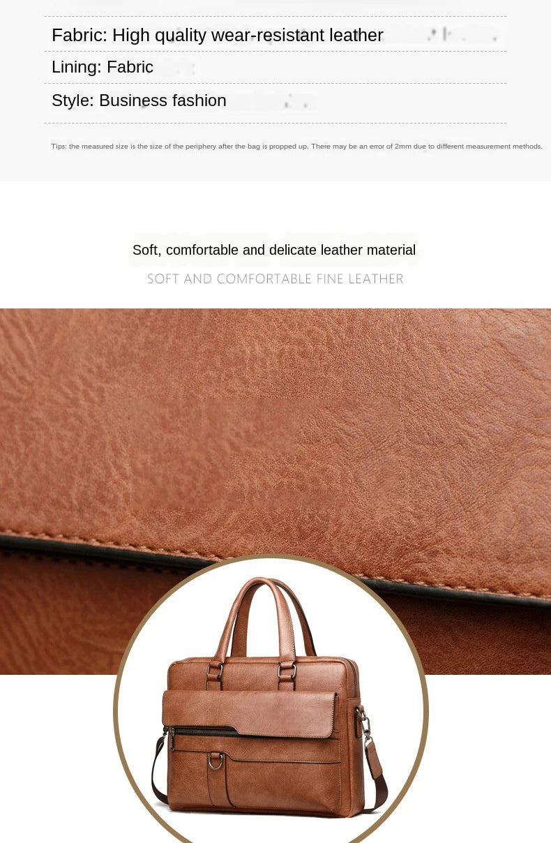 Men's PU Leather Business Laptop Bag