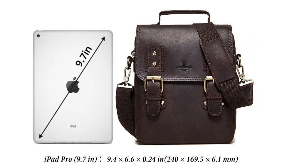 Men's Leather Messenger & Laptop Bag