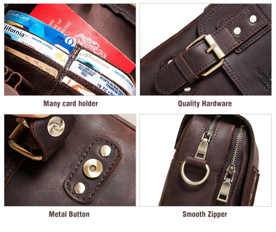 Men's Leather Messenger & Laptop Bag