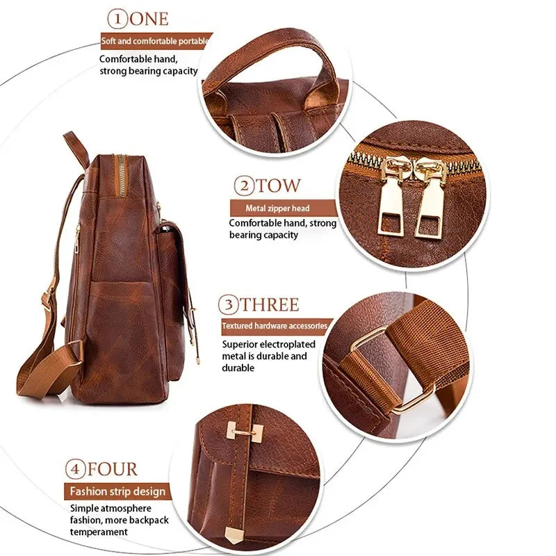 Vintage Leather Women's Backpack