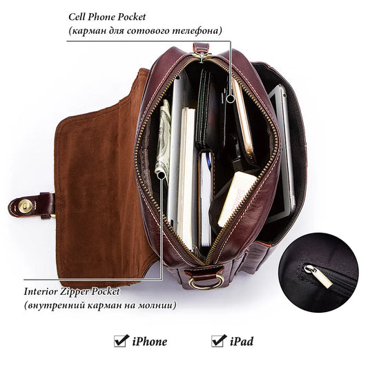 Men's Genuine Leather Crossbody Bag