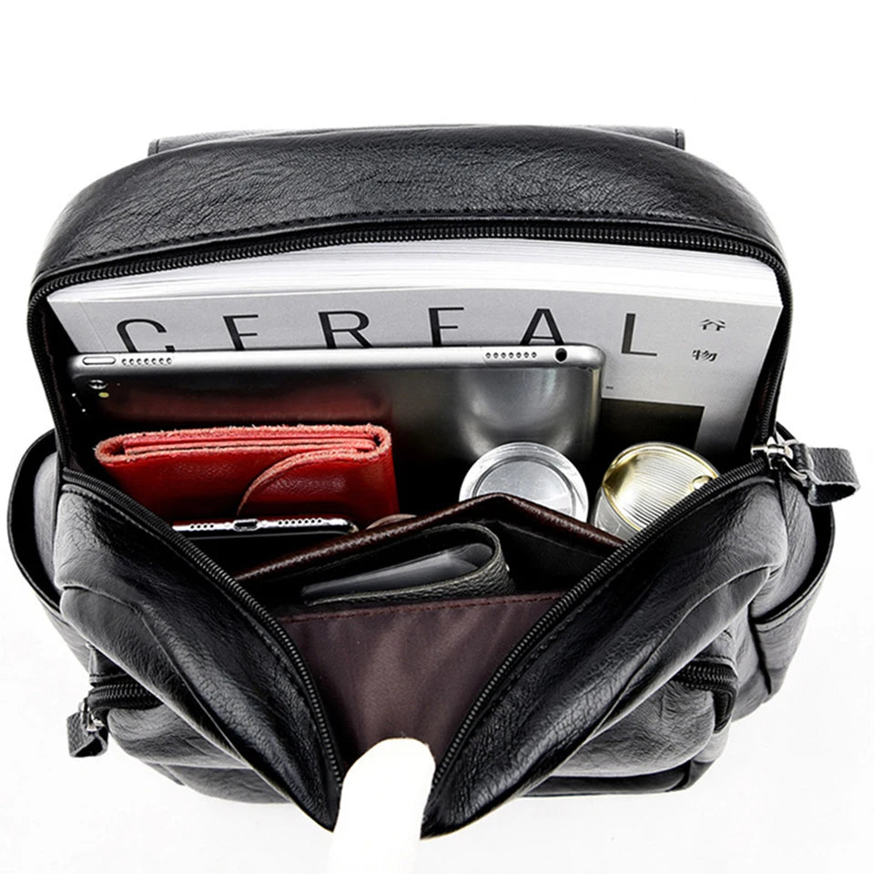 Women's Vintage PU Leather Backpack