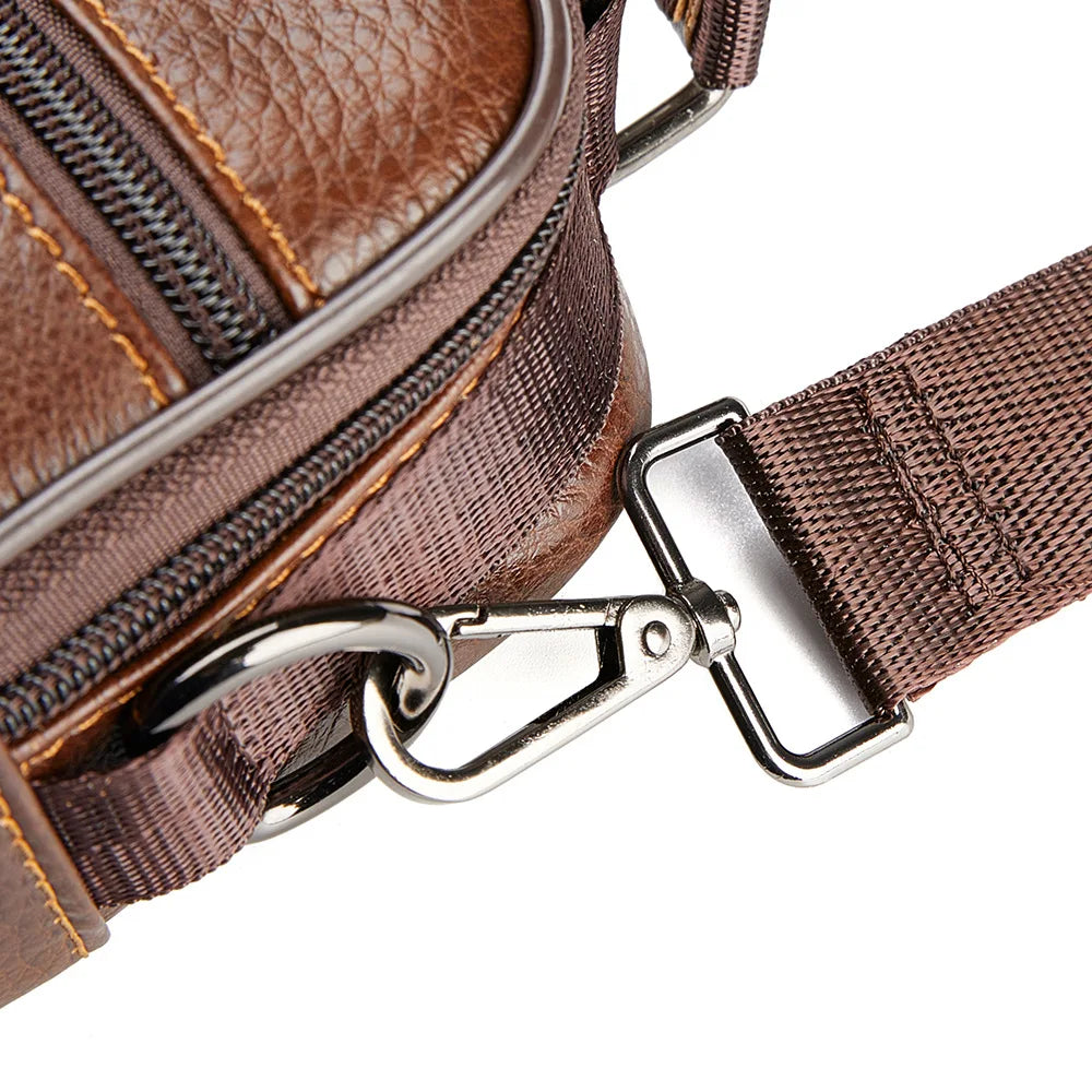 Natural Leather Crossbody Bag for Men