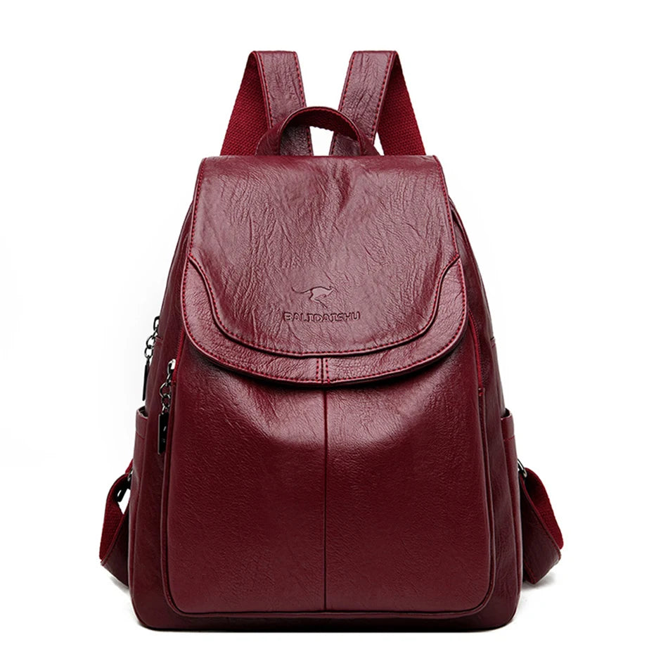 Women's Vintage PU Leather Backpack