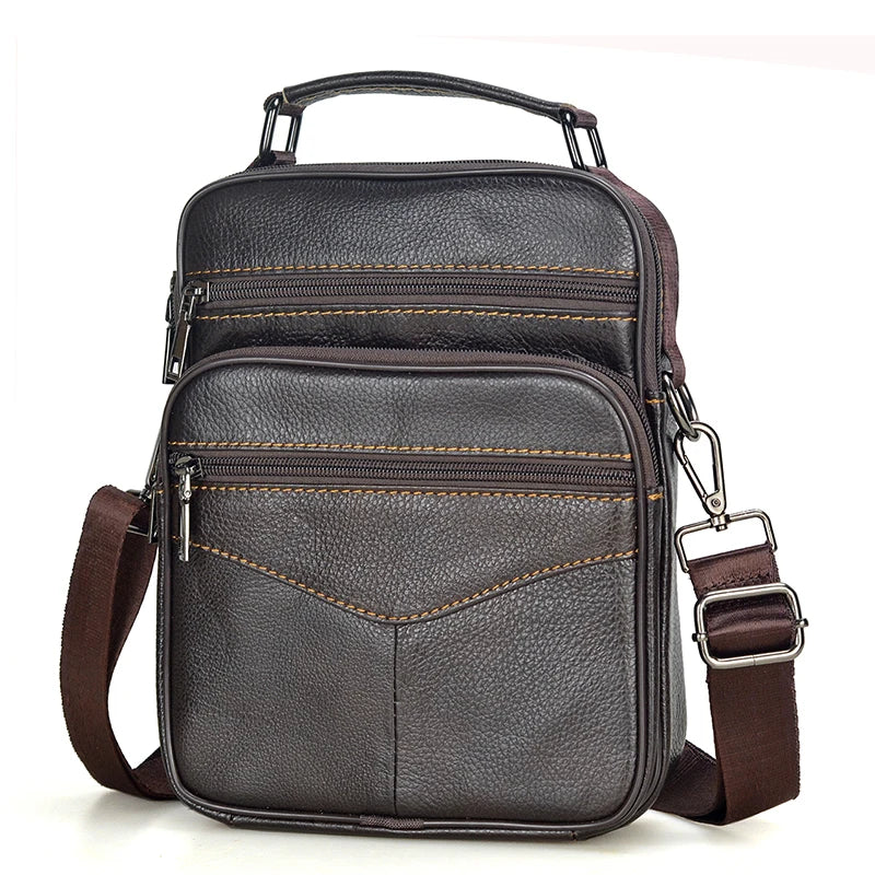 Natural Leather Crossbody Bag for Men