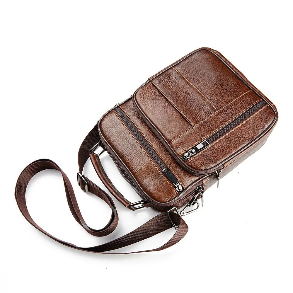Natural Leather Crossbody Bag for Men
