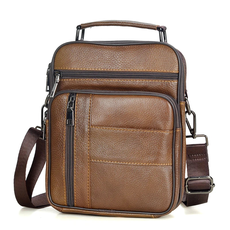 Natural Leather Crossbody Bag for Men