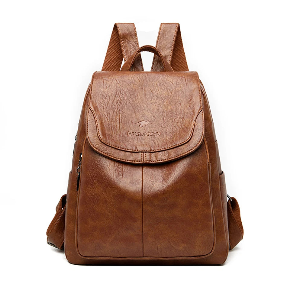 Women's Vintage PU Leather Backpack