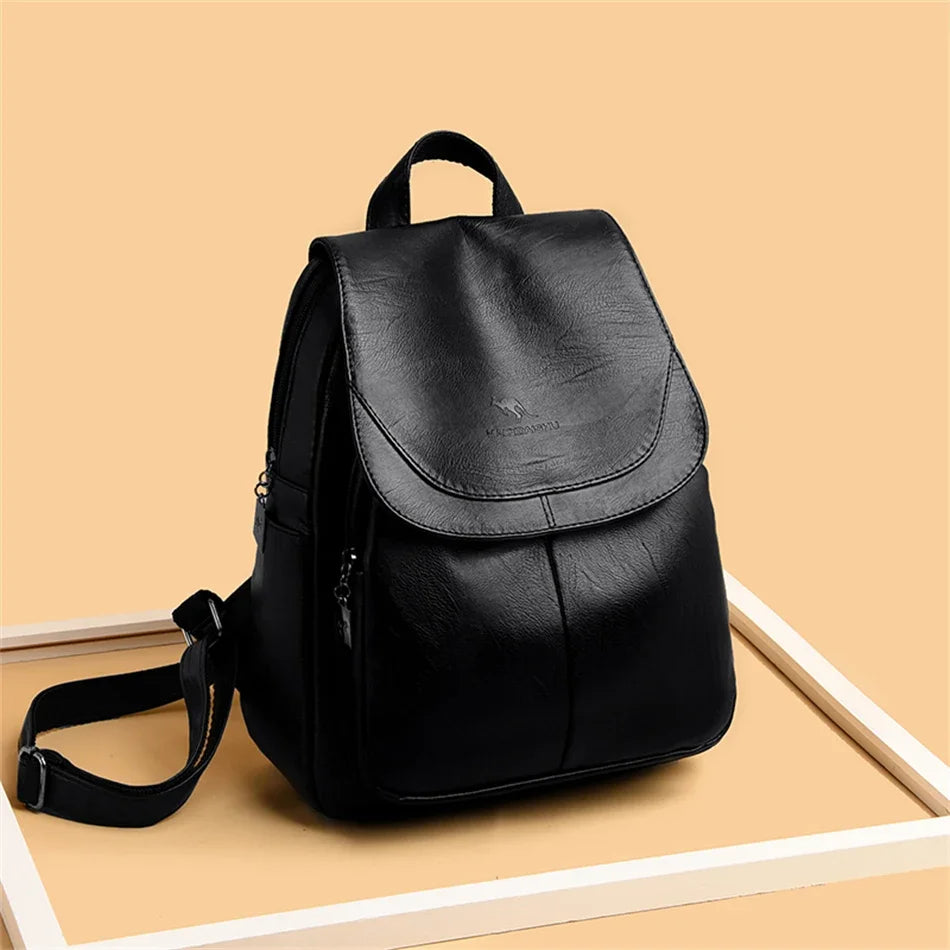 Women's Vintage PU Leather Backpack