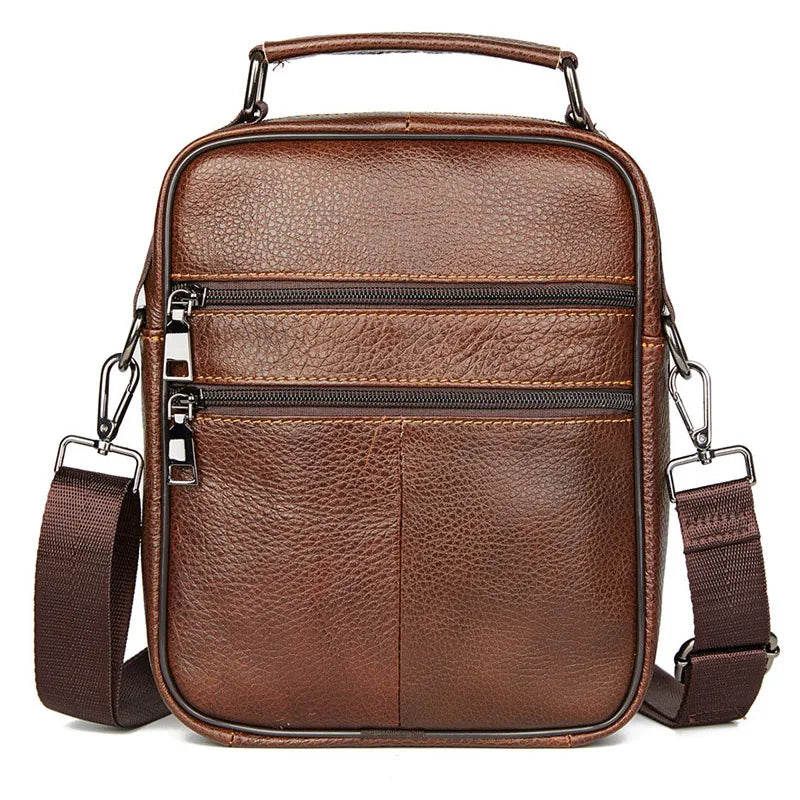 Natural Leather Crossbody Bag for Men