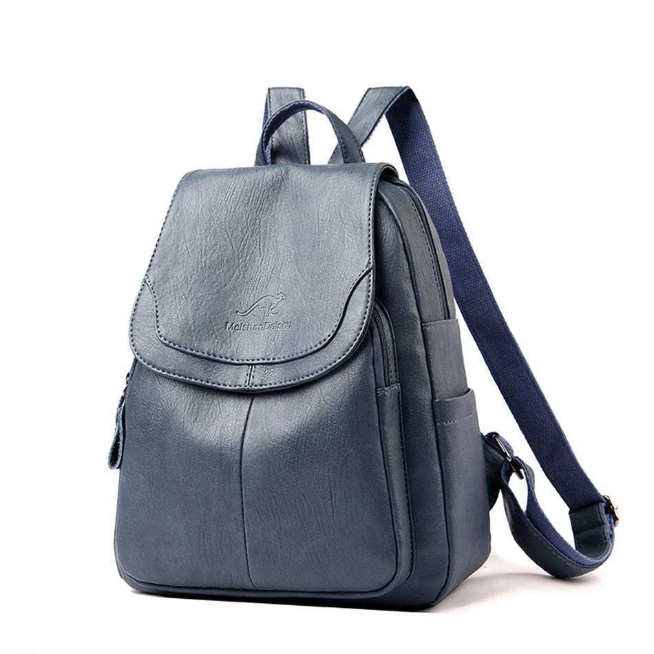 Women's Vintage PU Leather Backpack