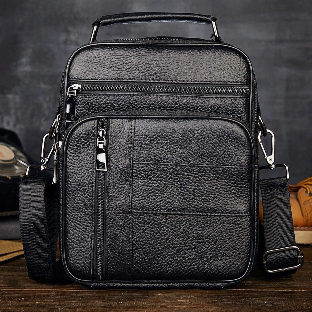 Natural Leather Crossbody Bag for Men