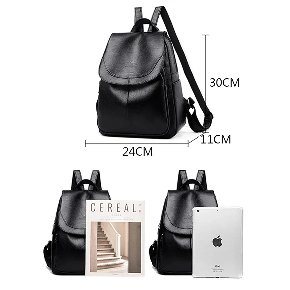 Women's Vintage PU Leather Backpack