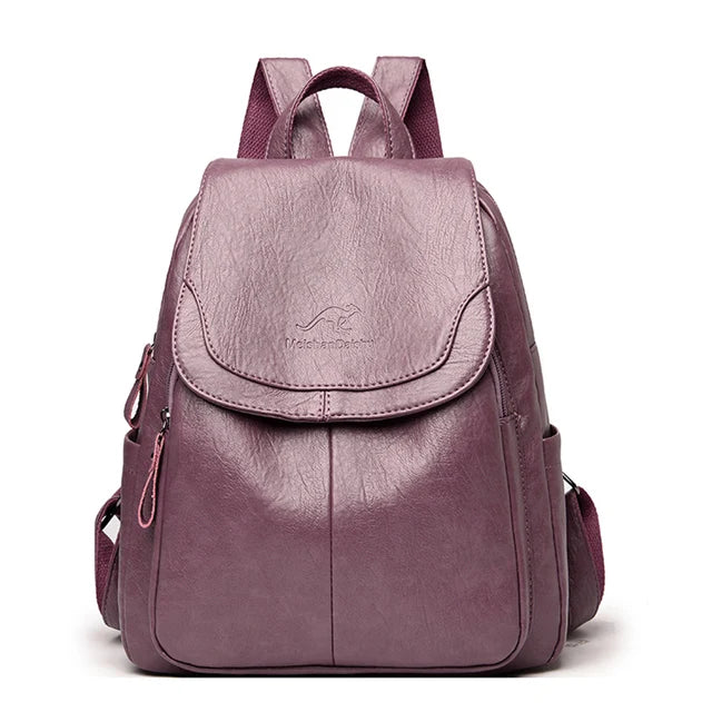 Women's Vintage PU Leather Backpack