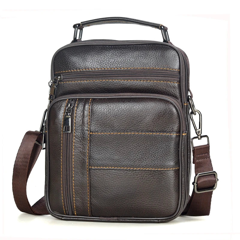 Natural Leather Crossbody Bag for Men