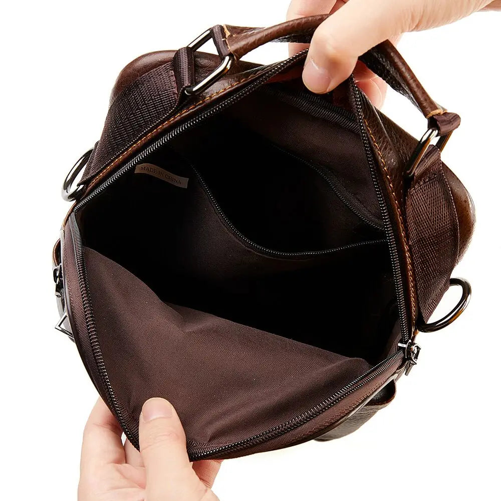 Natural Leather Crossbody Bag for Men