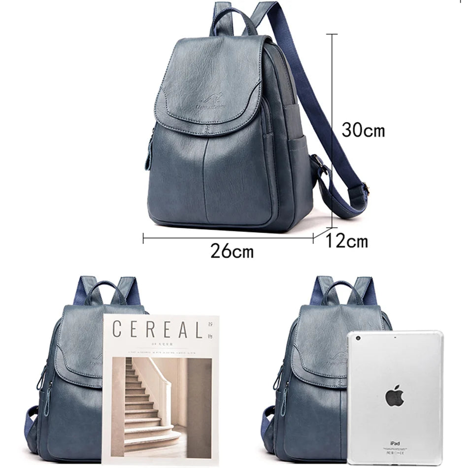 Women's Vintage PU Leather Backpack