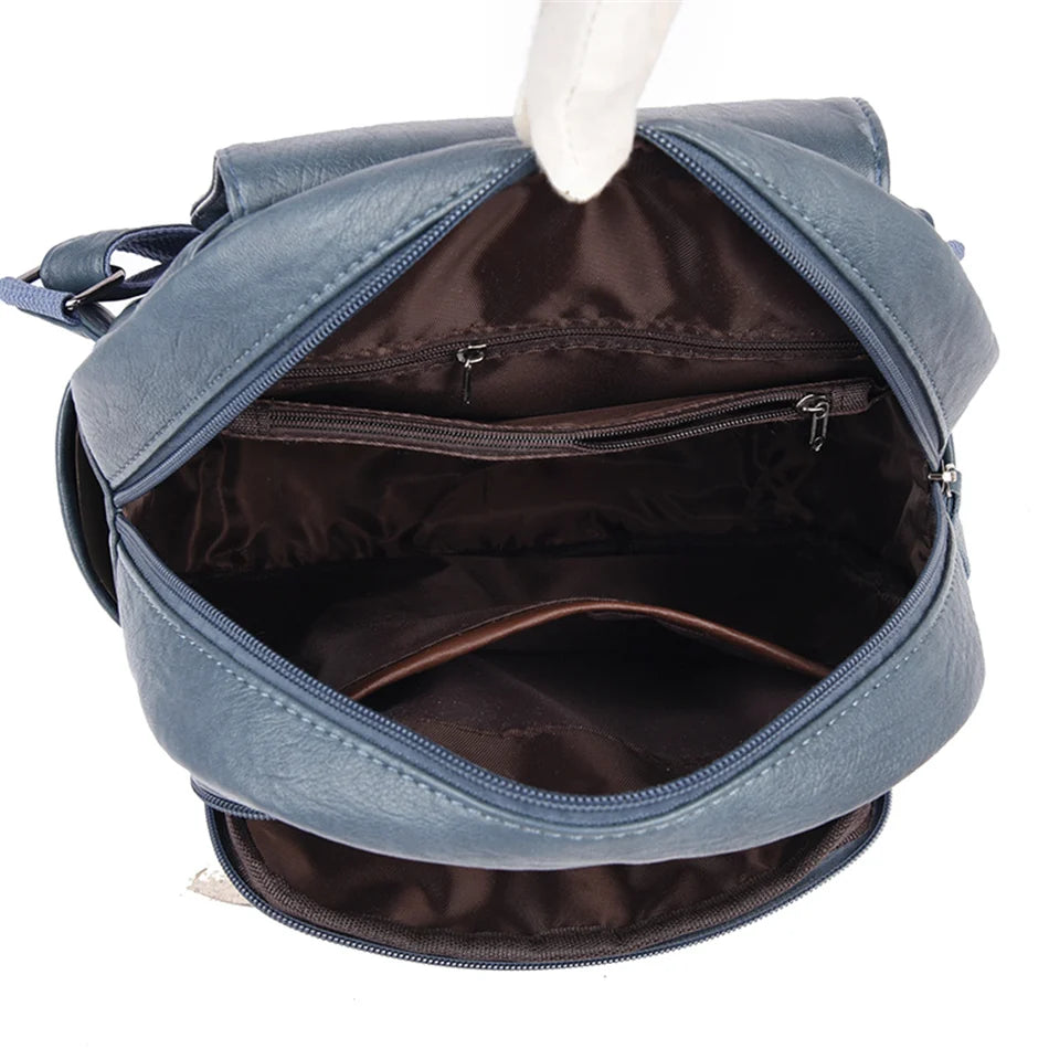 Women's Vintage PU Leather Backpack