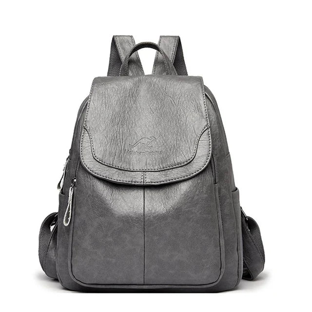 Women's Vintage PU Leather Backpack