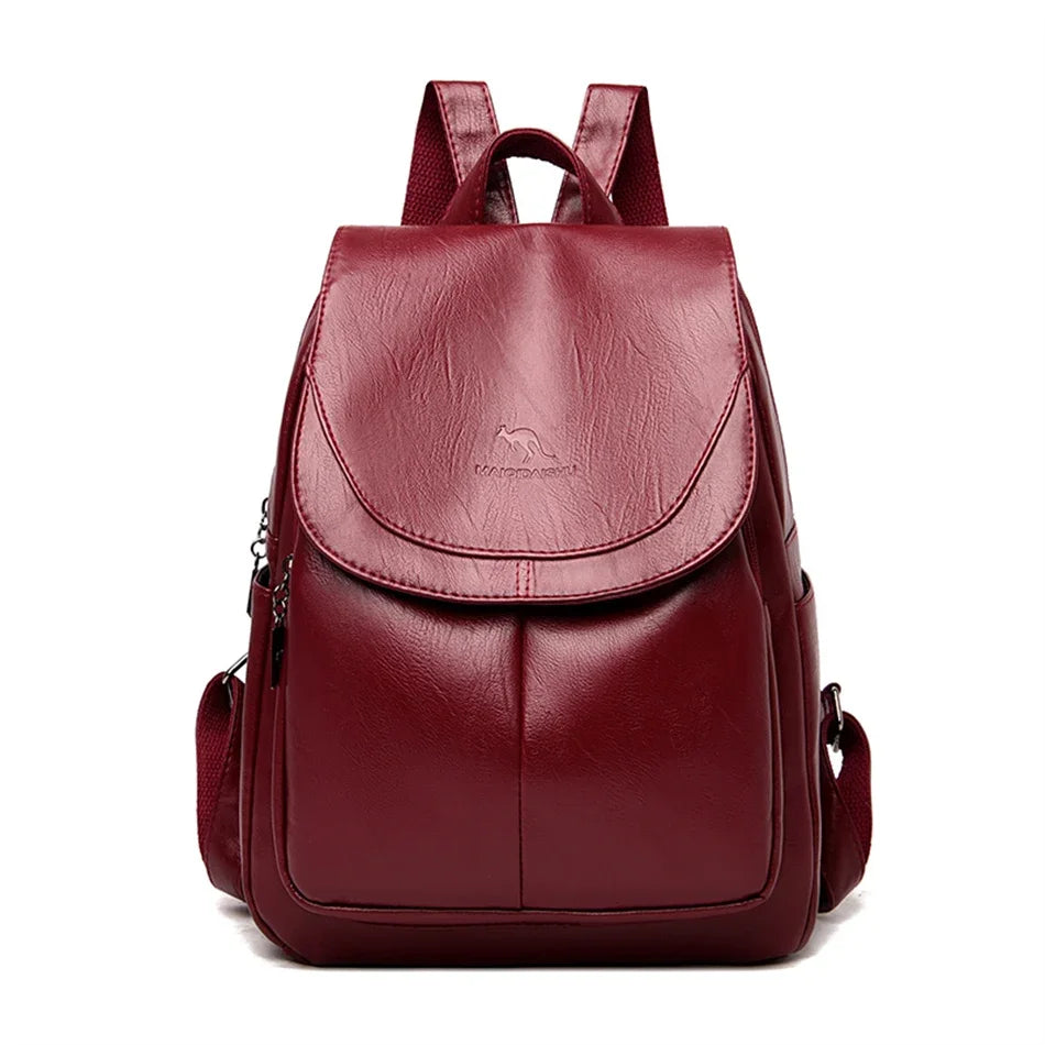 Women's Vintage PU Leather Backpack