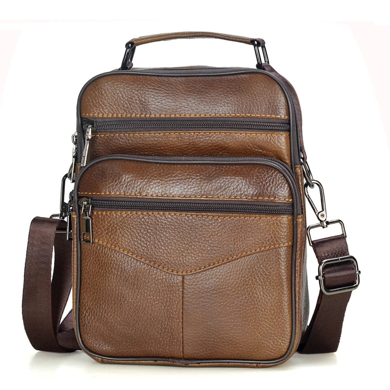 Natural Leather Crossbody Bag for Men