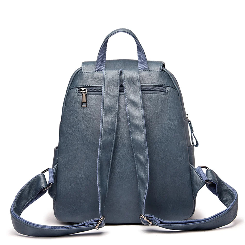 Women's Vintage PU Leather Backpack