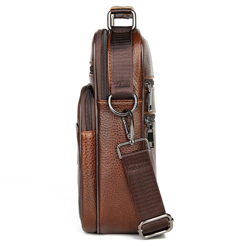 Natural Leather Crossbody Bag for Men
